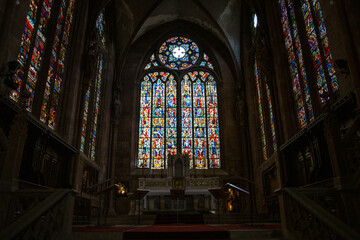 Fototapeta na wymiar Stained glass windows in a church