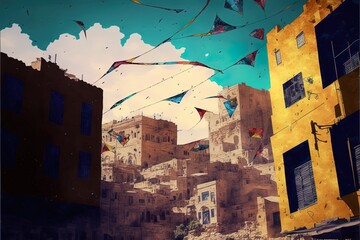 Amman Old City With Kites