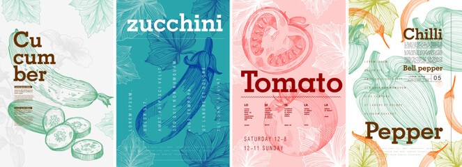 Party poster design. Drinks, Cocktails, Beer. Set of vector illustrations. Typography. Vintage pencil sketch. Engraving style. Labels, cover, t-shirt print, painting.