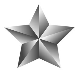 Vector silver 3d stars. Silver realistic stars. Quality shape design.
