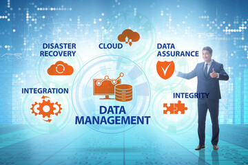 Data management concept with business people