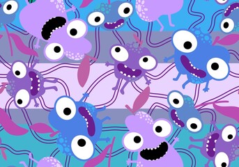 Cartoon fruit harvest seamless apples and pears and plums pattern for wrapping paper and fabrics and linens