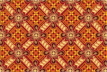 Batik Indonesian: is a technique of wax-resist dyeing applied to whole cloth, or cloth made using this technique originated from Indonesia. EPS 10 Vector