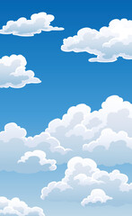 Day with clouds. Weather app screen, mobile interface design. Forecast weather background. Time concept vector banner