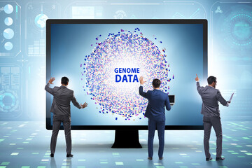 Businessman in genome data concept