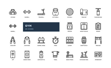 gym fitness exercise sport cardio body building detailed outline icon. simple vector illustration