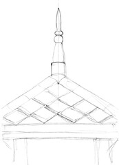 Fototapeta na wymiar Sketch of peaky roof