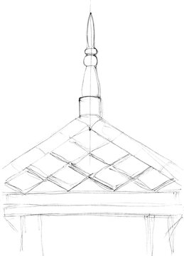 Sketch of  peaky roof