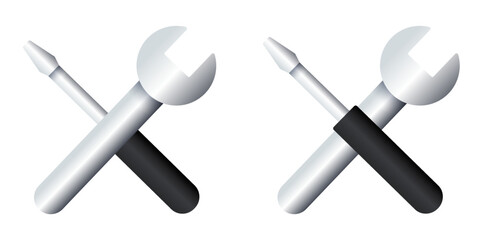 3d settings icon. Vector clipart isolated on white background.