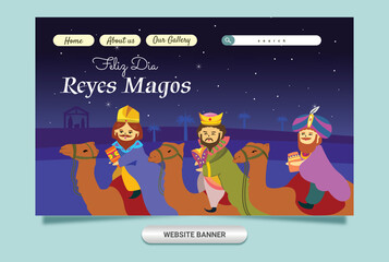 elegant illustration concept banner template with Reyes Magos theme