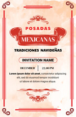 Posadas mexicanas festival invitation brochure template with modern combination of vintage shapes - obrazy, fototapety, plakaty