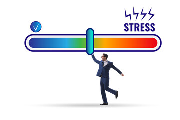 Concept of stress meter with businessman
