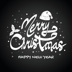 Fototapeta premium Latin bold vintage Christmas font shape, with black and white mode.