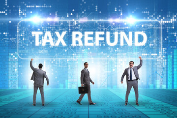 Businessman in tax refund concept