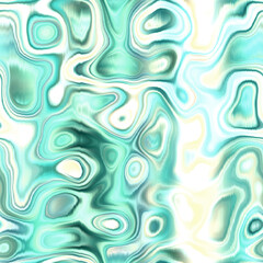 Washed teal wavy blur water reflection melange seamless pattern. Aquarelle effect ashion fabric for coastal nautical blotchy wallpaper background.. Dyed washed with blurry gradient tile able swatch.