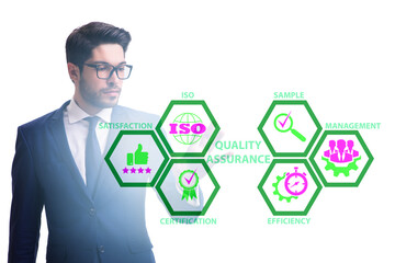 Businessman in quality assurance concept