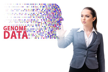 Businesswoman in genome data concept