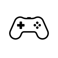 Joystick videogame controller. Gamer controlling device vector icon.