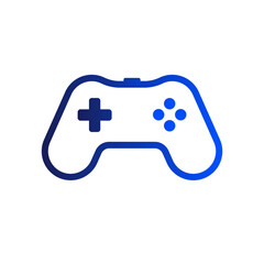 Game pad, videogame controller. Gamer controlling device vector icon.