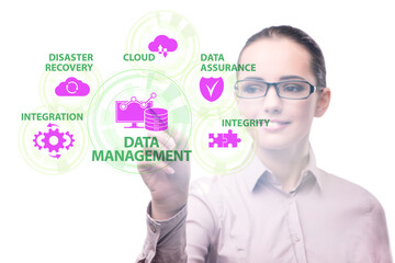 Data management concept with business people