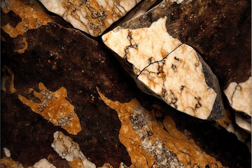 Ore Granite Stone Texture. Real Stone Texture. Stone Texture On Brown Marble Tone