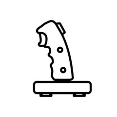 Joystick videogame controller. Gamer controlling device vector icon.