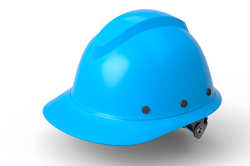 Fototapeta premium Blue safety helmet or hard cap isolated on white background