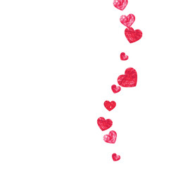 St Valentine Day Texture. Greeting Banner For Birthday. Fashion Frame. Red Retro Illustration. Handdrawn Painting For Party. Rose Graphic Voucher. Pink St Valentine Day Texture.