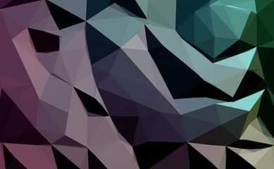 3D vector illustration, volumetric background sith stones, rock with colorful light and dark contrast, surreal geology banner