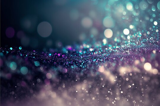 Abstract Glitter Silver  Purple  Blue Lights Background