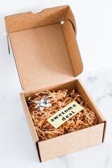 promotions and shopping over the festive season, parcel or gift box with Awesome Deal label