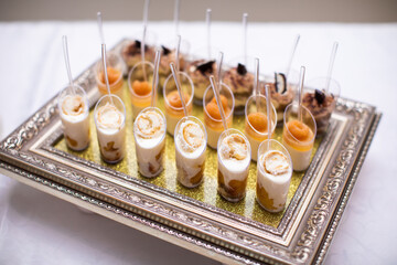 beautifully decorated table with sweet candy bar