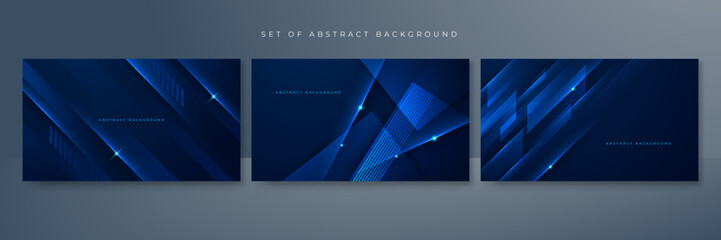 Set of abstract blue background poster with dynamic. technology network Vector illustration.
