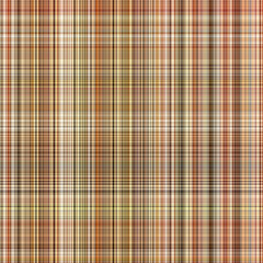 Woodland brown tartan seamless pattern textile. Tonal autumnal forest plaid with organic texture. Background of orange stripe for rough wallpaper. 