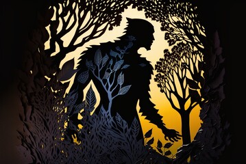 blackpanther paper cut art, paper illustration