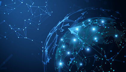 Abstract futuristic technology background. Wireless network and Connection technology concept. technology big data background concept.