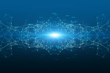 Abstract futuristic technology background. Wireless network and Connection technology concept. technology big data background concept.