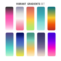 Vibrant colorful gradients pallete. An example of a bright color swatches. 