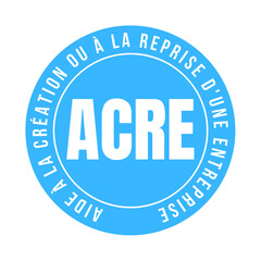 Symbole ACRE aide à la création ou la reprise d'une entreprise