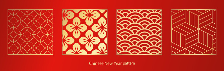 和柄モチーフのお正月デザインセット。