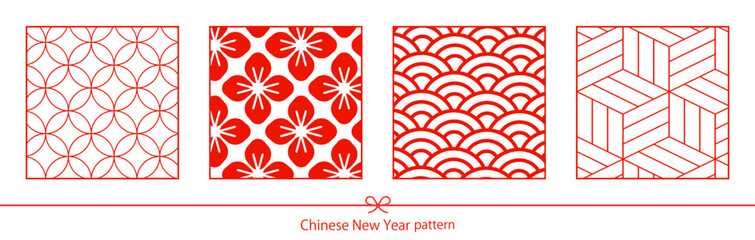 和柄モチーフのお正月デザインセット。