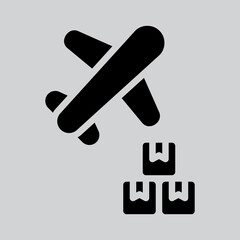 Air freight icon in solid style about logistics, use for website mobile app presentation