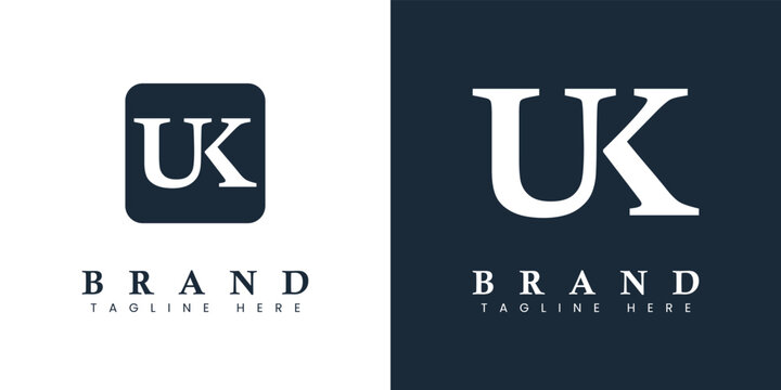 Modern Letter UK Logo, suitable for any business or identity with UK or KU initials.