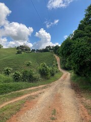 Unpaved dirt road in the countryside