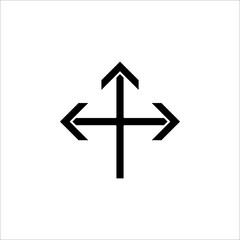 3 arrow way line icon. Simple outline style. Choice, option, pathway, opportunity, logo, split, road, choose, three concept. Vector illustration on white background.