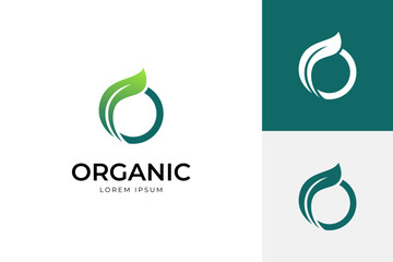 initial Letter O Leaf Nature Vector Logo icon design for organic product, sign, element logo, bio, ecology identity brand logo