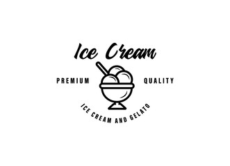 Gelatto ice cream logo design template.