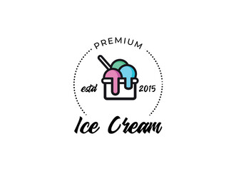 Gelatto ice cream logo design template.