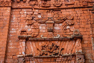 old ruins of santisima trinidad monastery in encarnacion, paraguay.