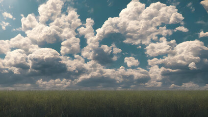 Obraz na płótnie Canvas horizontal 3d illustration of Clouds, meteorology, atmoshphere, homosphere, nephology